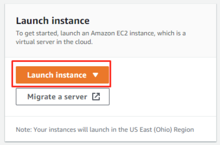 Launch instance dropdown box