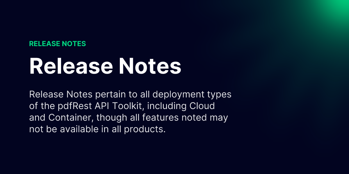 Release Notes
